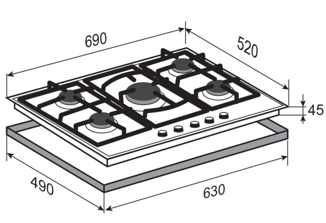 Встраиваемая газовая варочная панель Zigmund & Shtain M 26.7 X Встраиваемая газовая варочная панель Zigmund & Shtain M 26.7 X
