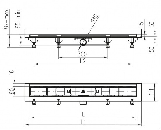 Водоотводящий желоб Alpen Basic ALP-450BN3 Водоотводящий желоб Alpen Basic ALP-450BN3