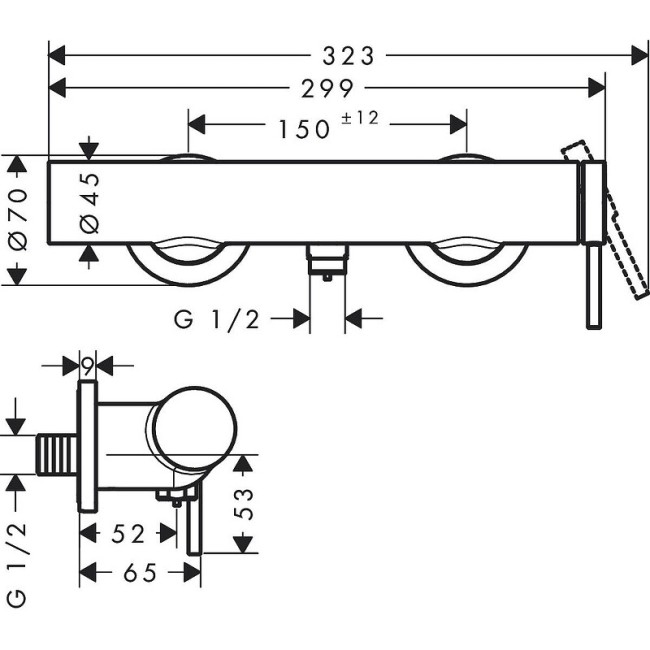 Смеситель для душа Hansgrohe Tecturis S (73622000)