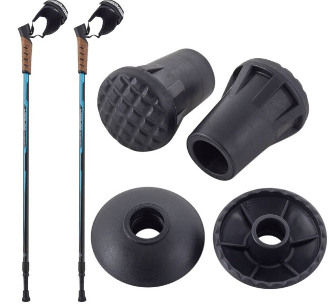 Скандинавские палки Berger Nimbus 2-секционные, 77-135 см, черный/голубой