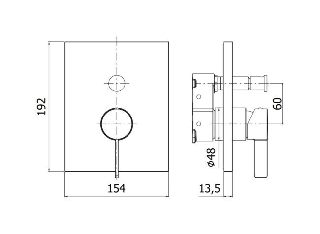 Смеситель для душа встраиваемый Paffoni ROCK (ROBOX015CR) Смеситель для душа встраиваемый Paffoni ROCK (ROBOX015CR)