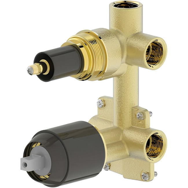 Корпус встраиваемого смесителя Bravat 3-функц черный матовый (D969BW-B-ENG)