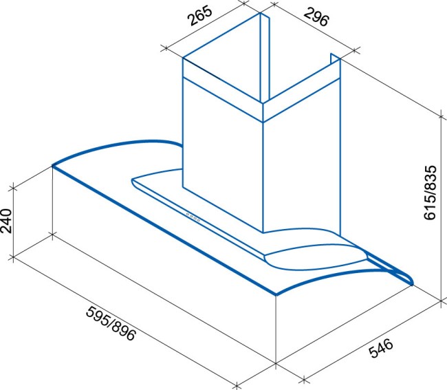Каминная вытяжка Shindo Aliot sensor 60 B/OG 3ETC