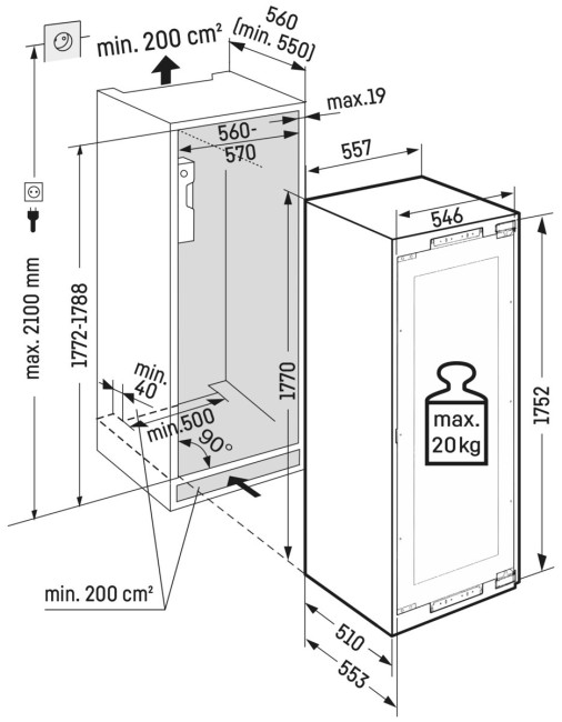Встраиваемый винный шкаф Liebherr EWTdf 3553-26 001