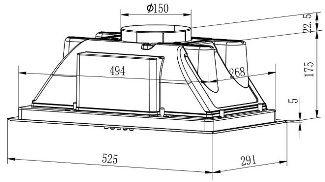 Встраиваемая вытяжка Evelux Margit 60 B Встраиваемая вытяжка Evelux Margit 60 B