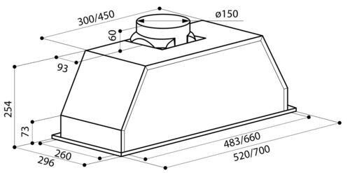 Встраиваемая вытяжка Lex GS Bloc P 600 Inox