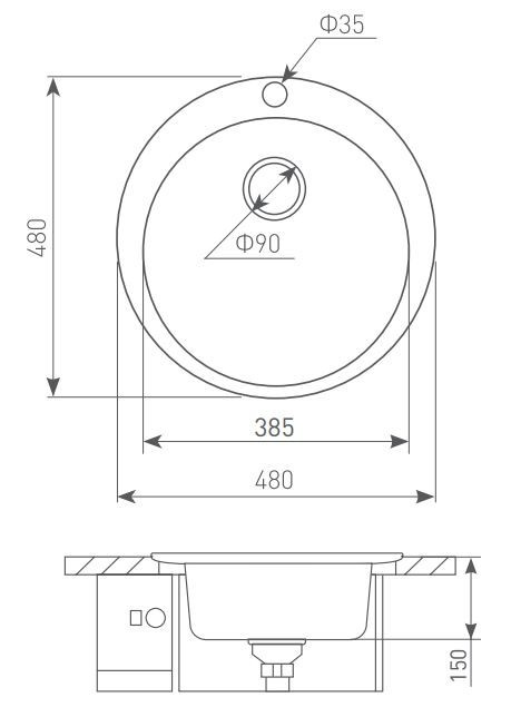Кухонная мойка Zigmund & Shtain Kreis 480
