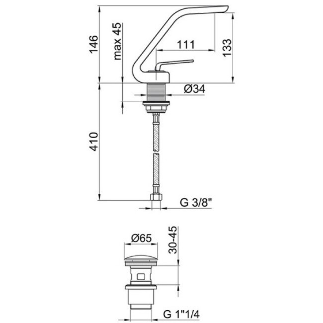 Смеситель для раковины Webert Wolo (WO830102015)