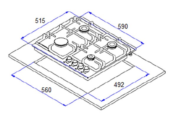 Встраиваемая газовая варочная панель Weissgauff HGG 641 BEB Встраиваемая газовая варочная панель Weissgauff HGG 641 BEB