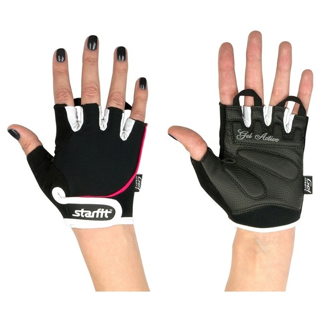 Перчатки для фитнеса Starfit SU-111 черный/белый/розовый XS