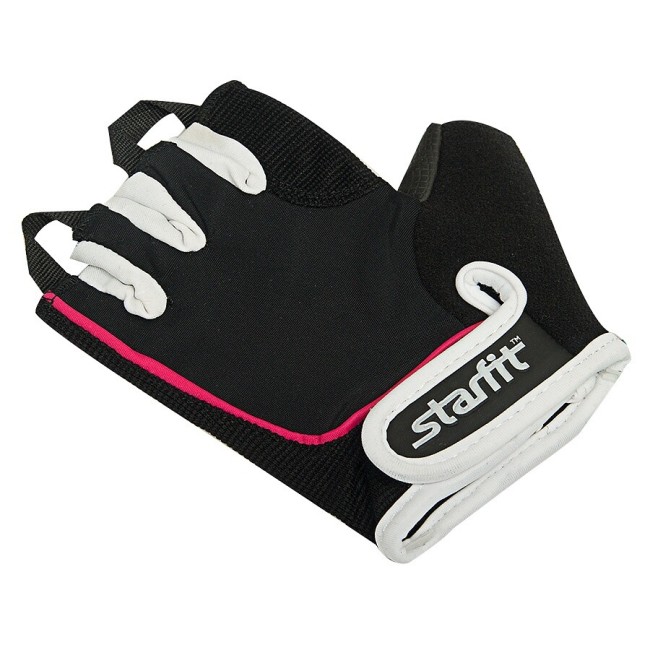 Перчатки для фитнеса Starfit SU-111 черный/белый/розовый XS