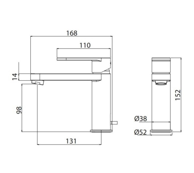 Смеситель для раковины M&Z Castello гладкий, ХРОМ (CSL00201M)