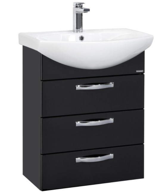 Тумба под раковину Aquaton Ария 65 Н (1A123401AA950) черный глянец