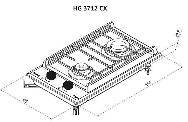 Встраиваемая газовая варочная панель Korting HG 3712 CX Встраиваемая газовая варочная панель Korting HG 3712 CX
