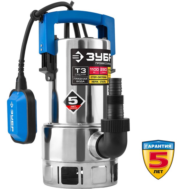 Насос дренажный Зубр НПГ-Т3-1100-С Насос дренажный Зубр НПГ-Т3-1100-С