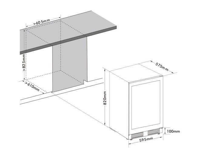 Встраиваемый винный шкаф Cellar Private CP051-1T Встраиваемый винный шкаф Cellar Private CP051-1T