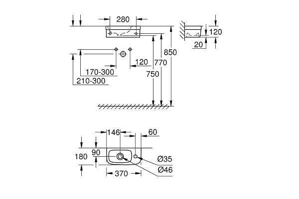 Раковина подвесная Grohe Euro Ceramic (39327000)