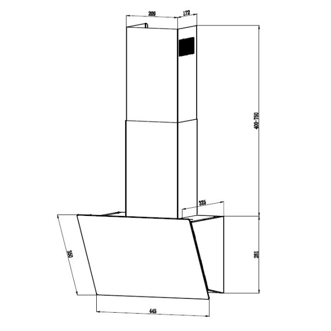 Каминная вытяжка Hebermann HBKH 45.6 B