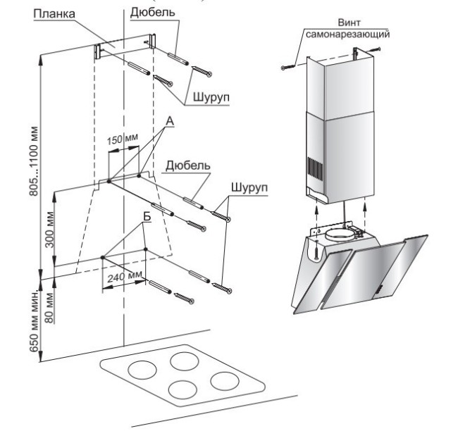 Каминная вытяжка Gefest ВО 3603 К28 Каминная вытяжка Gefest ВО 3603 К28