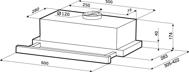Встраиваемая вытяжка Kronasteel Kamilla 2M 600 met