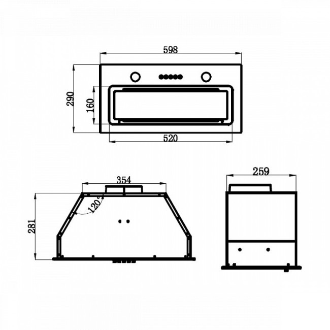 Встраиваемая вытяжка Maunfeld TRAPEZE 601GG белый Встраиваемая вытяжка Maunfeld TRAPEZE 601GG белый