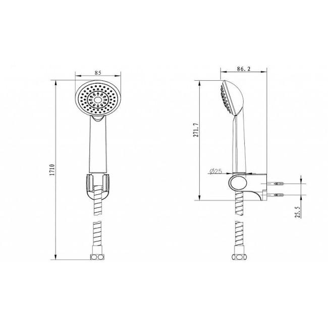 Душевой гарнитур Bravat черный матовый (D288BM-RUS)