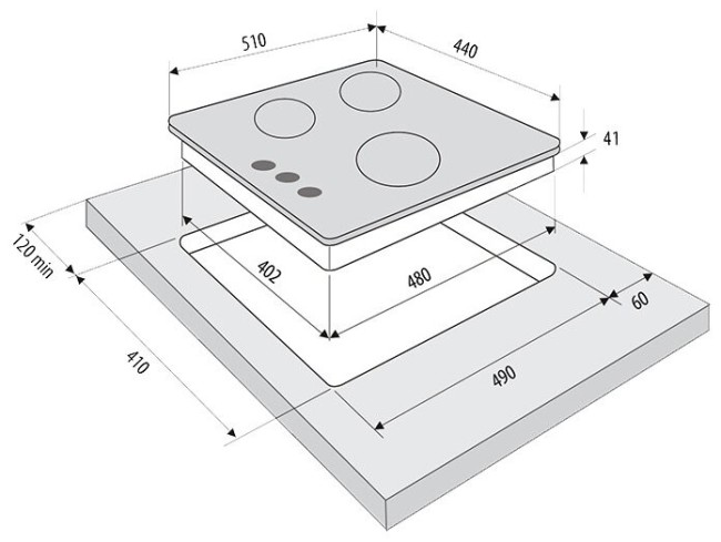 Встраиваемая газовая варочная панель Fornelli PGT 45 Adamello IV
