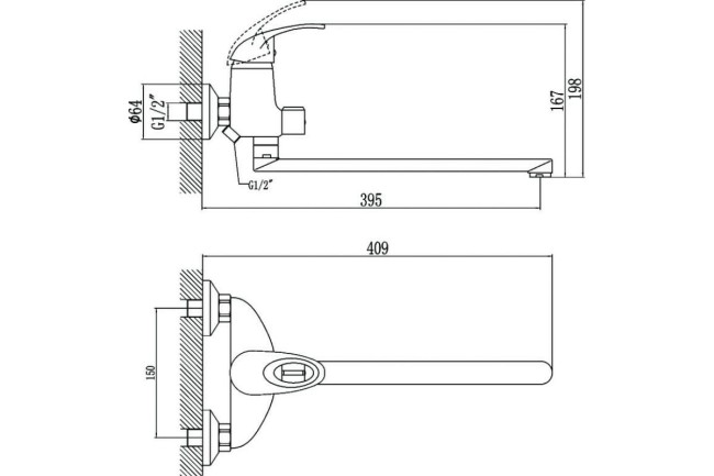 Смеситель для ванны Fmark FM2203 Смеситель для ванны Fmark FM2203
