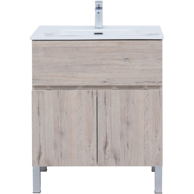 Тумба с раковиной Aquanet Алвита new 70 напольная дуб веллингтон белый (306147)