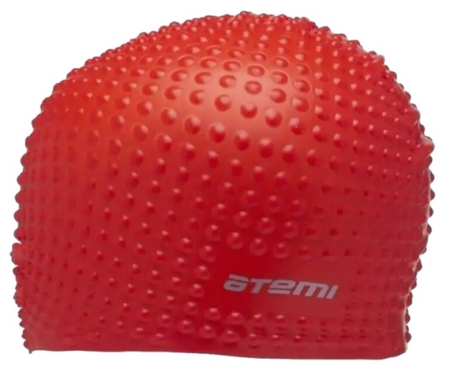 Шапочка для плавания Atemi BS40, силикон (бабл), красный