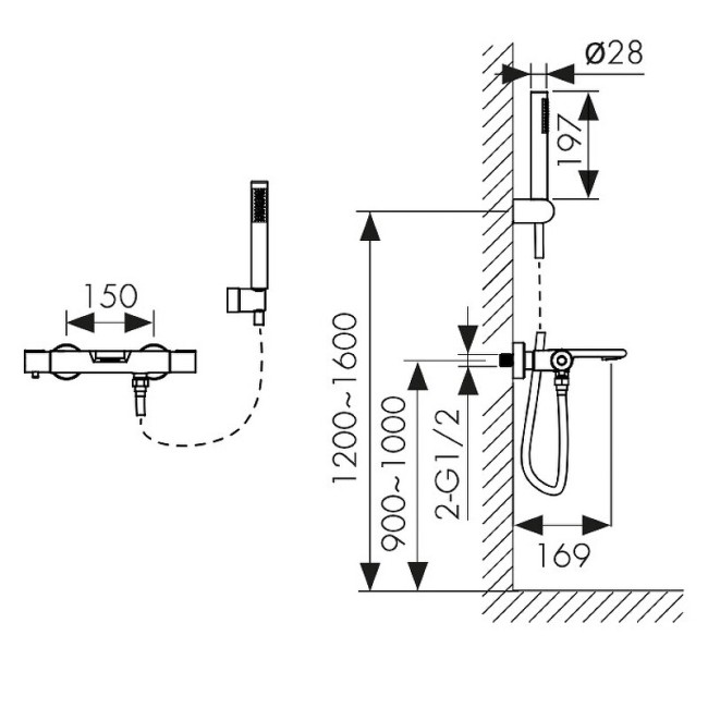 Смеситель термостатический для ванны и душа Kaiser Serio (05322-4)