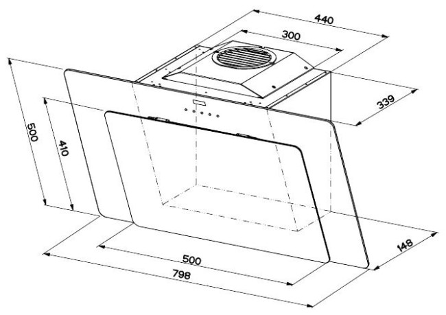 Каминная вытяжка Faber Cocktail BK A80 черный Каминная вытяжка Faber Cocktail BK A80 черный