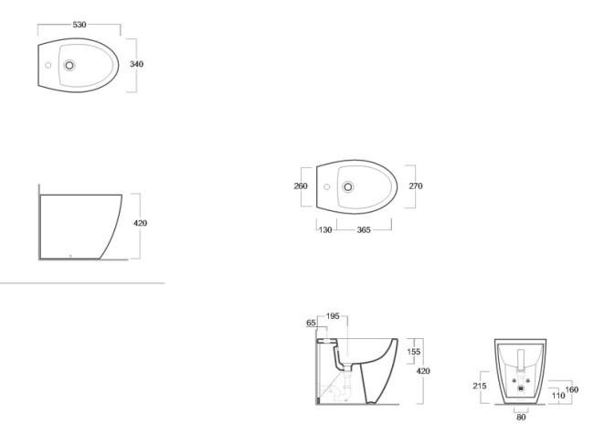 Биде напольное Simas LFT SPAZIO (LFT21bia) белый