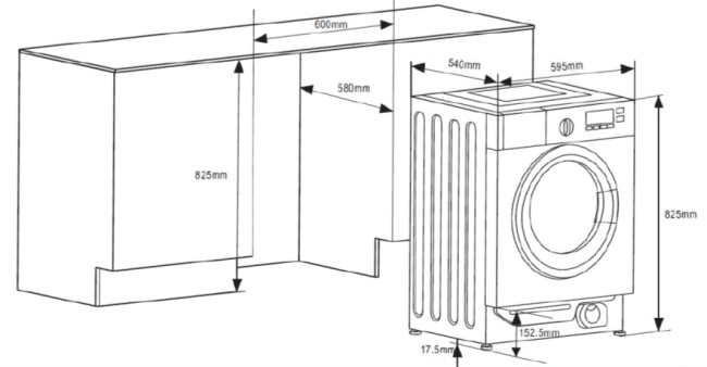 Встраиваемая стиральная машина с сушкой Graude EWTA 80.0