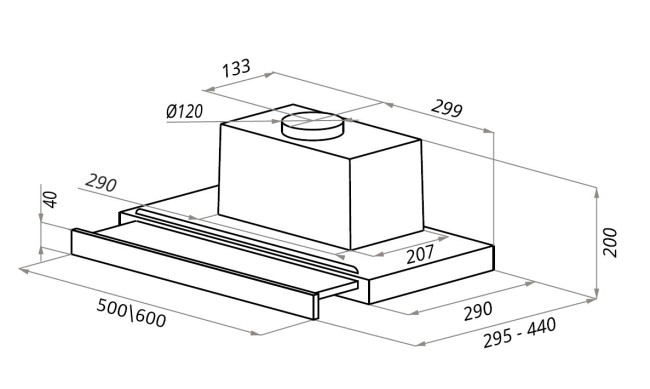 Встраиваемая вытяжка Ciarko Turbo Sensor 60 GWH