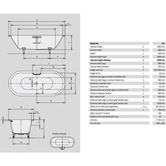 Ванна стальная Kaldewei Classic Duo Oval (291200013001) Ванна стальная Kaldewei Classic Duo Oval (291200013001)