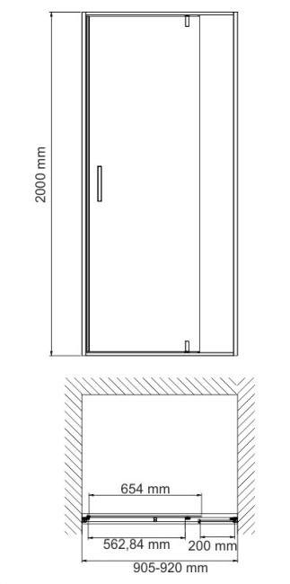 Душевая дверь WasserKraft Elbe 74P04