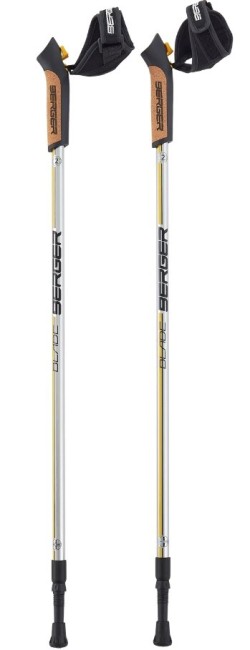 Скандинавские палки Berger Blade 2-секционные, 77-135 см, серебристый/желтый/черный Скандинавские палки Berger Blade 2-секционные, 77-135 см, серебристый/желтый/черный