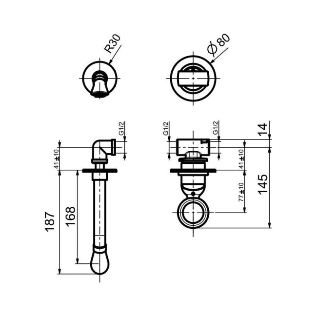 Встраиваемый смеситель для раковины Webert Opera OA830606980