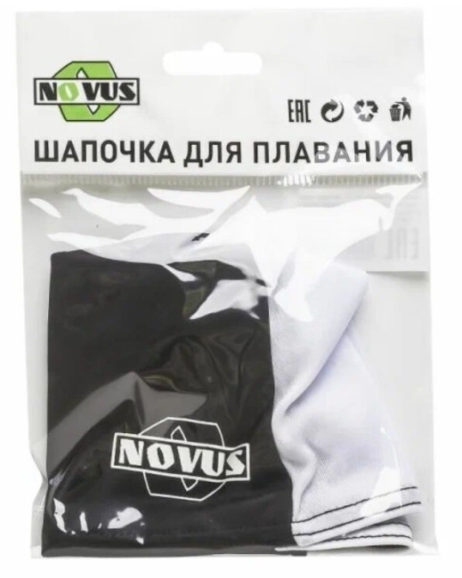 Шапочка для плавания Novus NPC-21 черный/белый