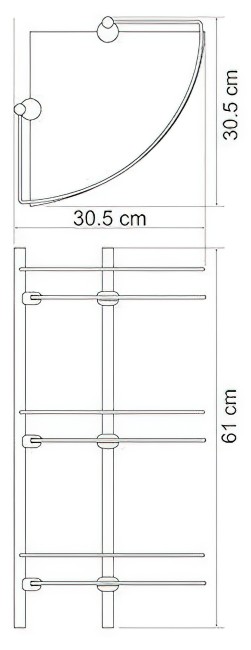Полка стеклянная тройная WasserKraft K-3133 Полка стеклянная тройная WasserKraft K-3133