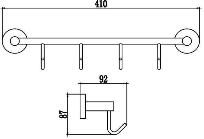 Планка с крючками Savol S-008774 Планка с крючками Savol S-008774