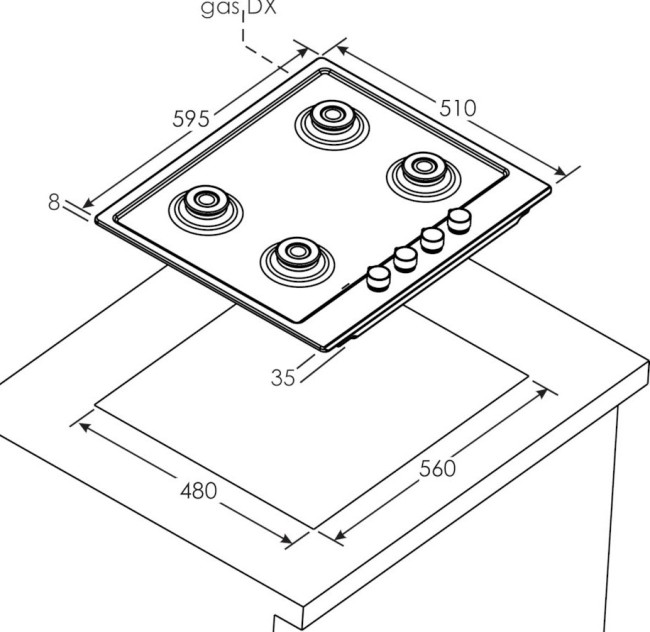 Встраиваемая газовая варочная панель Zerowatt ZMHW6BRCX