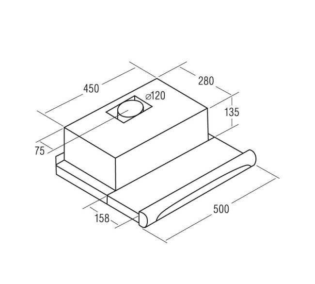 Встраиваемая вытяжка Cata TF 2M 500 inox