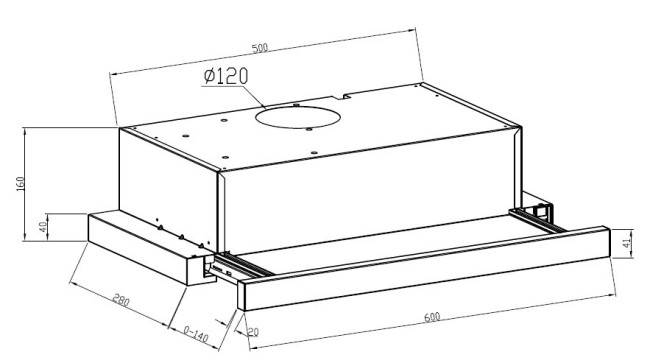 Встраиваемая вытяжка Lex Hubble 2M 600 WHITE Встраиваемая вытяжка Lex Hubble 2M 600 WHITE