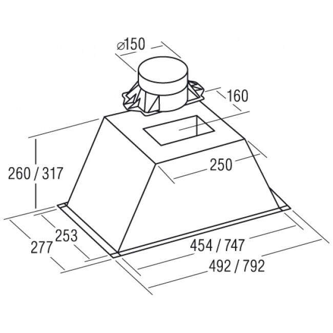 Встраиваемая вытяжка Cata GL 75 X/C Встраиваемая вытяжка Cata GL 75 X/C
