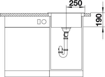 Кухонный комплект Blanco RIONA 45 Silgranit жасмин (521399) + MIDA жасмин (524205) 521399M2