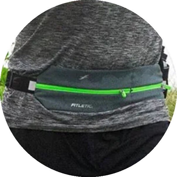 Беговая сумка на пояс Fitletic Bolt серый/зеленый Беговая сумка на пояс Fitletic Bolt серый/зеленый