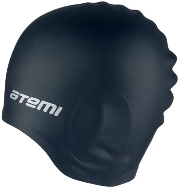 Шапочка для плавания Atemi EC101, c ушами, черный Шапочка для плавания Atemi EC101, c ушами, черный