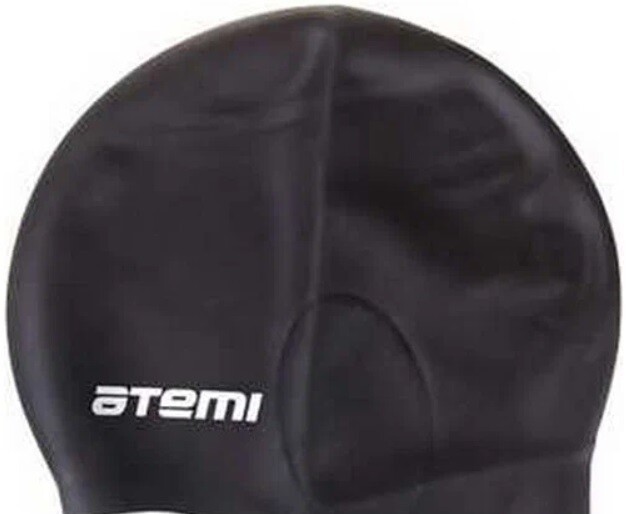 Шапочка для плавания Atemi EC101, c ушами, черный Шапочка для плавания Atemi EC101, c ушами, черный